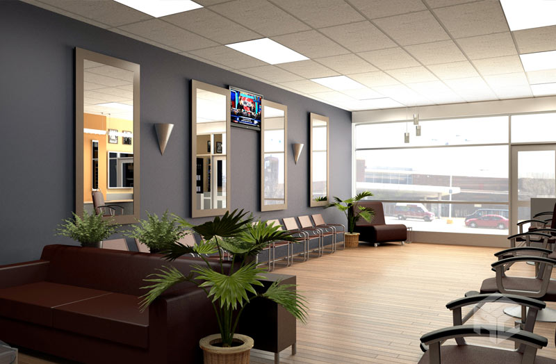 barbershop interior render