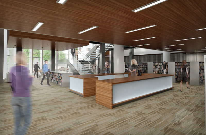 library interior rendering