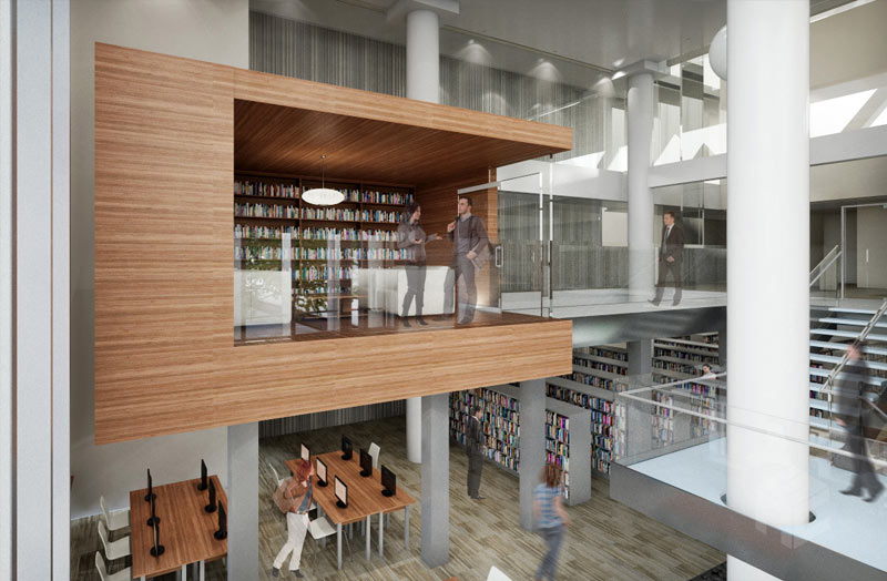 library interior rendering