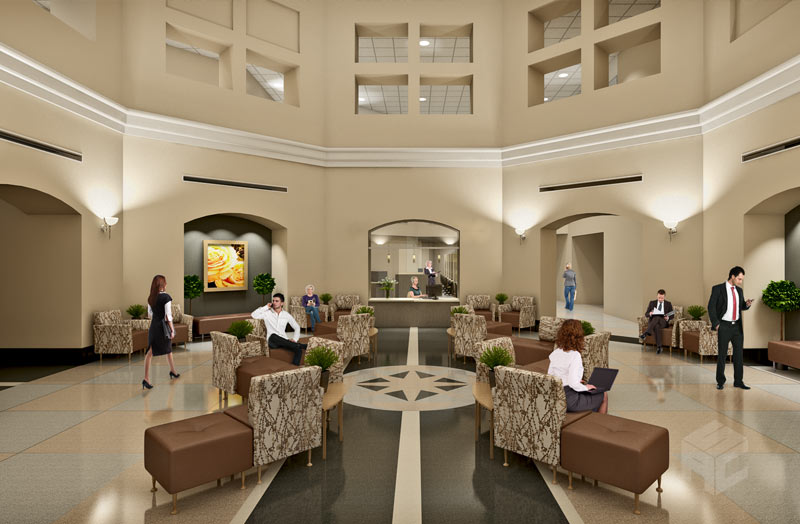 admitting lobby interior rendering